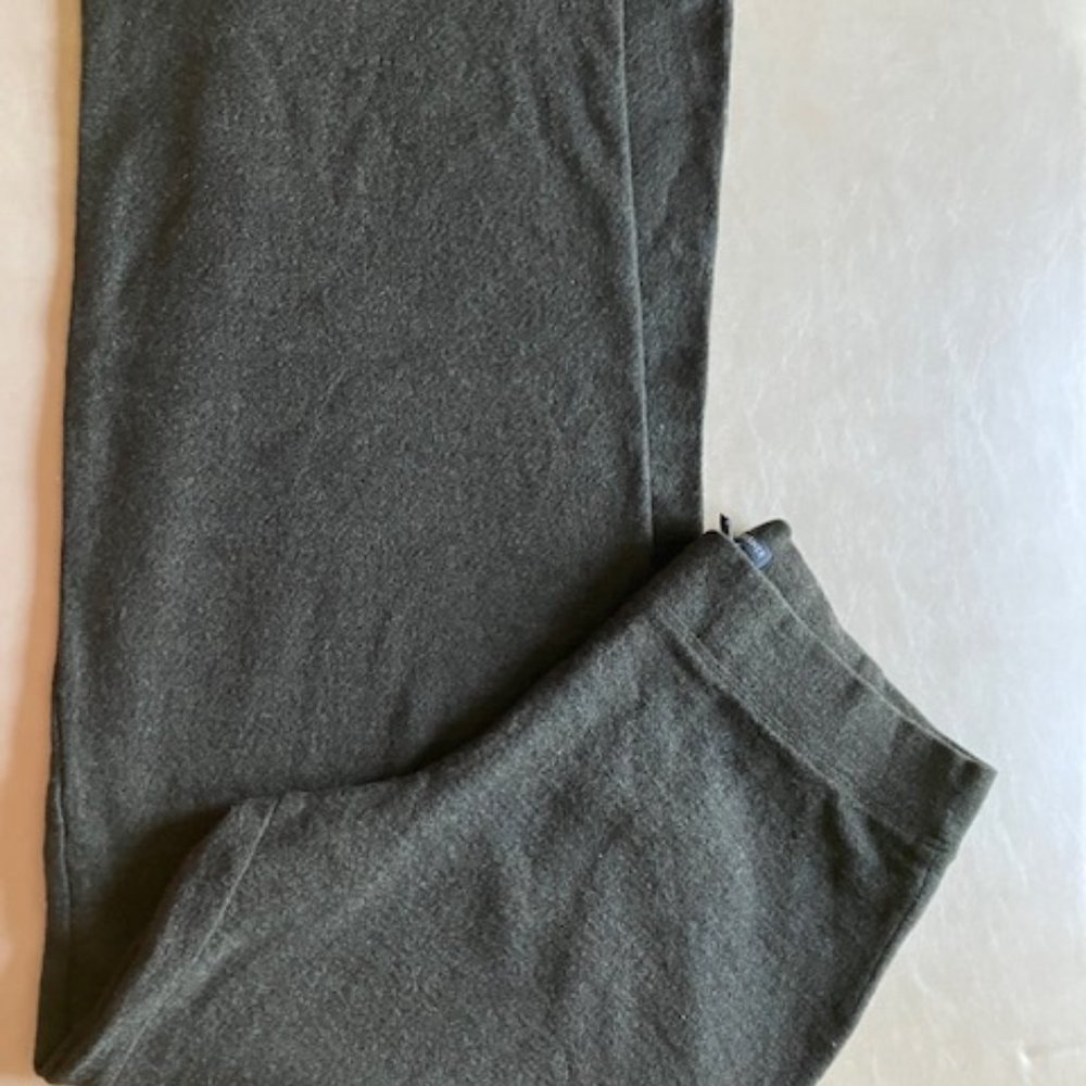 Eileen Fisher 100% wool wide leg charcoal gray pull on pants